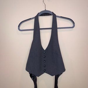 Gianni Bini Buttoned Vest with Ribboned Back